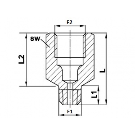 Prelungitor M10x1 / M10x1 / 23mm Ø6